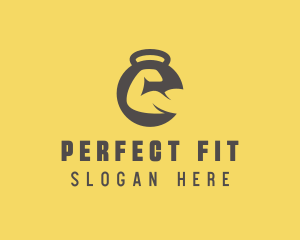 Gym Dumbbell Bicep Fitness logo design