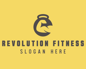 Gym Dumbbell Bicep Fitness logo design