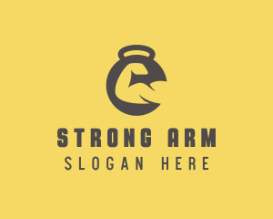 Gym Dumbbell Bicep Fitness logo design