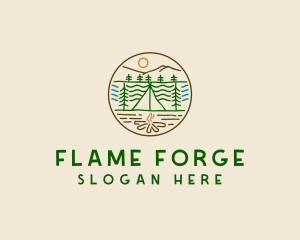 Summer Camp Bonfire logo design