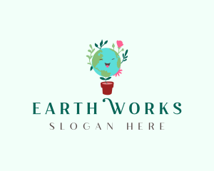 Earth Planting Eco logo design