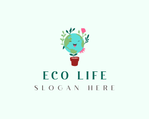 Earth Planting Eco logo design