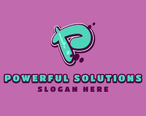 Modern Graffiti Letter P logo design