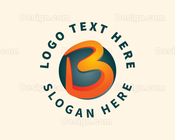 3D Sphere Letter B Logo