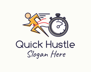 Runner Sprint Stopwatch Timer logo design