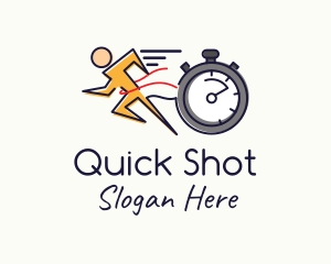 Runner Sprint Stopwatch Timer logo design