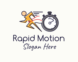 Runner Sprint Stopwatch Timer logo design