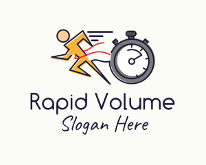 Runner Sprint Stopwatch Timer logo design