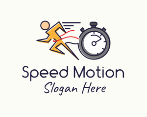 Runner Sprint Stopwatch Timer logo design