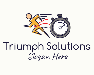 Runner Sprint Stopwatch Timer logo design