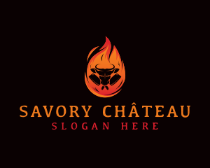 Fire Cattle Steakhouse logo design