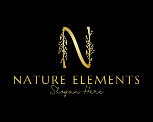 Luxe Natural Letter N logo design