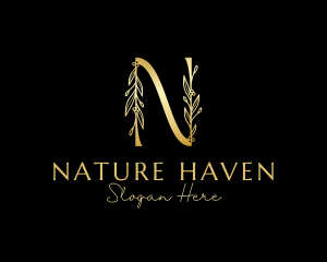 Luxe Natural Letter N logo design