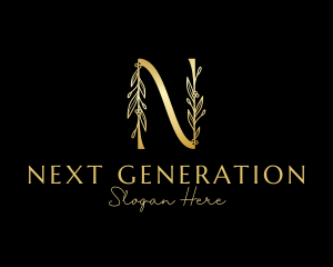 Luxe Natural Letter N logo design