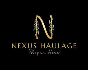 Luxe Natural Letter N logo design