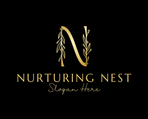 Luxe Natural Letter N logo design