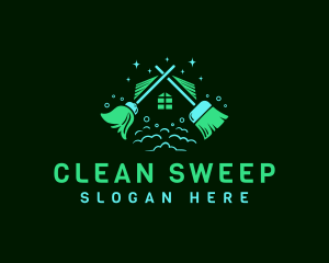 Cleaning Broom Mop logo design