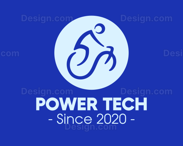 Blue Abstract Biker Logo