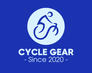 Blue Abstract Biker logo
