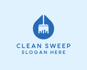 Water Droplet Squeegee Cleaning logo design