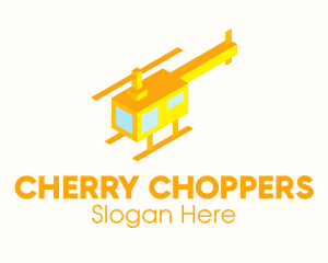 Modern Yellow Helicopter  logo design