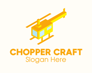 Modern Yellow Helicopter  logo