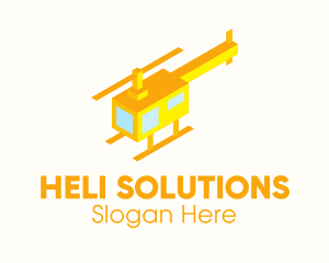 Modern Yellow Helicopter  logo