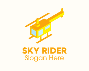 Modern Yellow Helicopter  logo