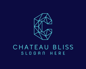 Geometric Crystal Letter C  logo design