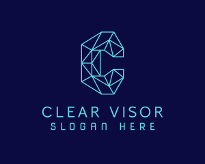 Geometric Crystal Letter C  logo design