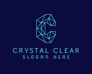 Geometric Crystal Letter C  logo design