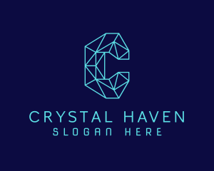 Geometric Crystal Letter C  logo design