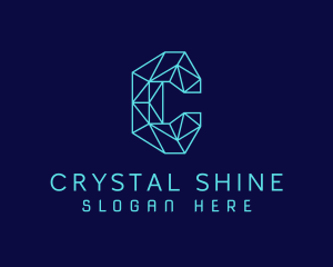 Geometric Crystal Letter C  logo design