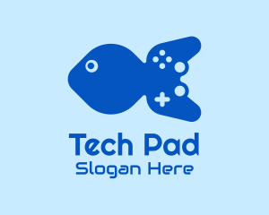 Blue Fish Gamepad logo design