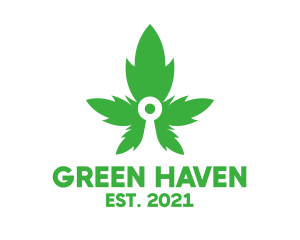 Weed Leaves Drug logo design