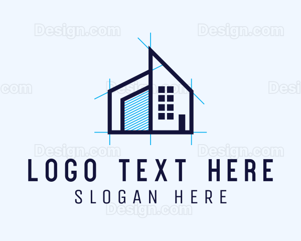 Blue House Plan Logo