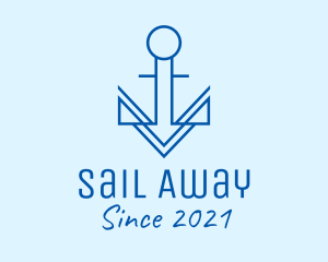 Minimalist Sail Anchor  logo design