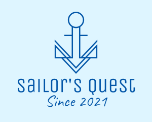 Minimalist Sail Anchor  logo design