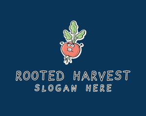 Cartoon Radish Veggie logo design