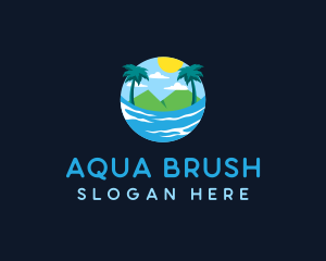  Tropical Beach Resort logo design