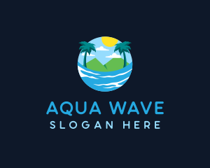  Tropical Beach Resort logo design