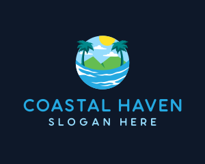  Tropical Beach Resort logo design