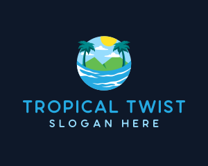  Tropical Beach Resort logo design