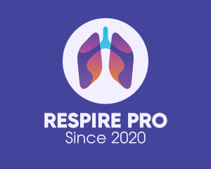 Gradient Respiratory Lungs logo design