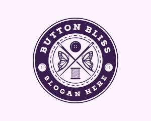 Sewing Butterfly Needle logo design