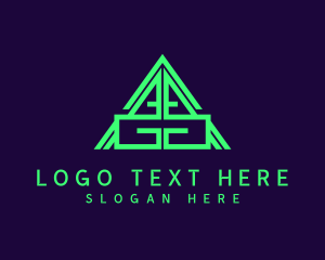 Neon Pyramid Triangle Letter AG logo