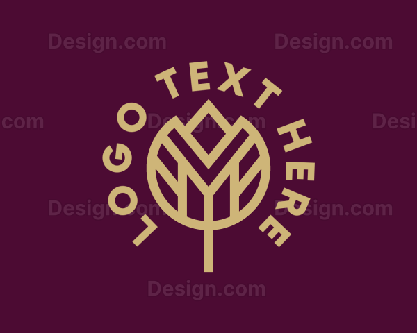 Geometric Tulip Flower Logo