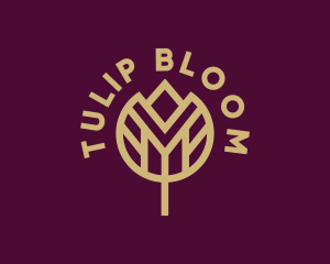 Geometric Tulip Flower logo design