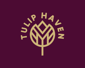 Geometric Tulip Flower logo design