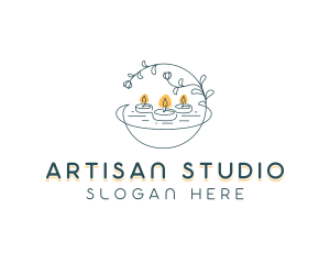 Artisanal Flower Candle logo design